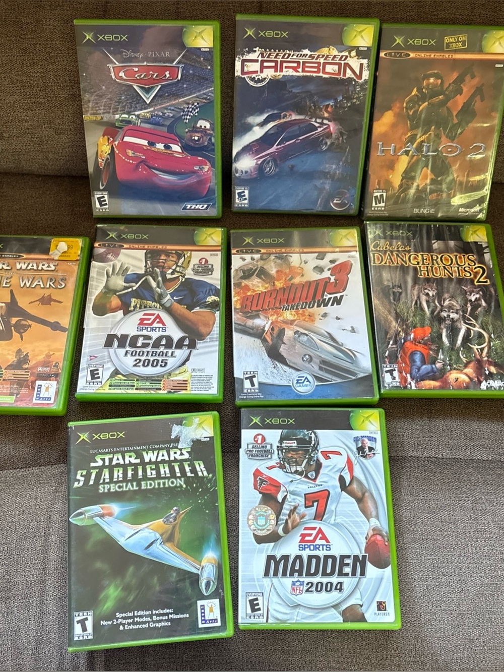 Lot Of 9 Original XBOX Star Wars Burnout 3,halo2